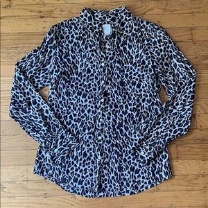 J. Crew Leopard Button Down